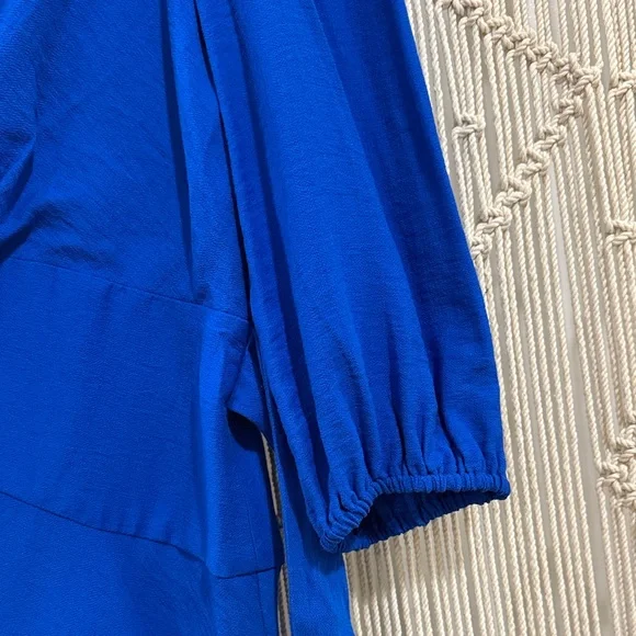 Alex Marie Royal Blue Wrap-Dress with 3/4 Sleeve - Picture 8 of 12